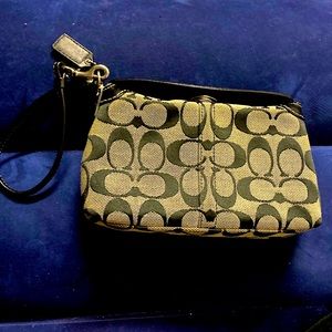 Coach Black and Tan wristlet